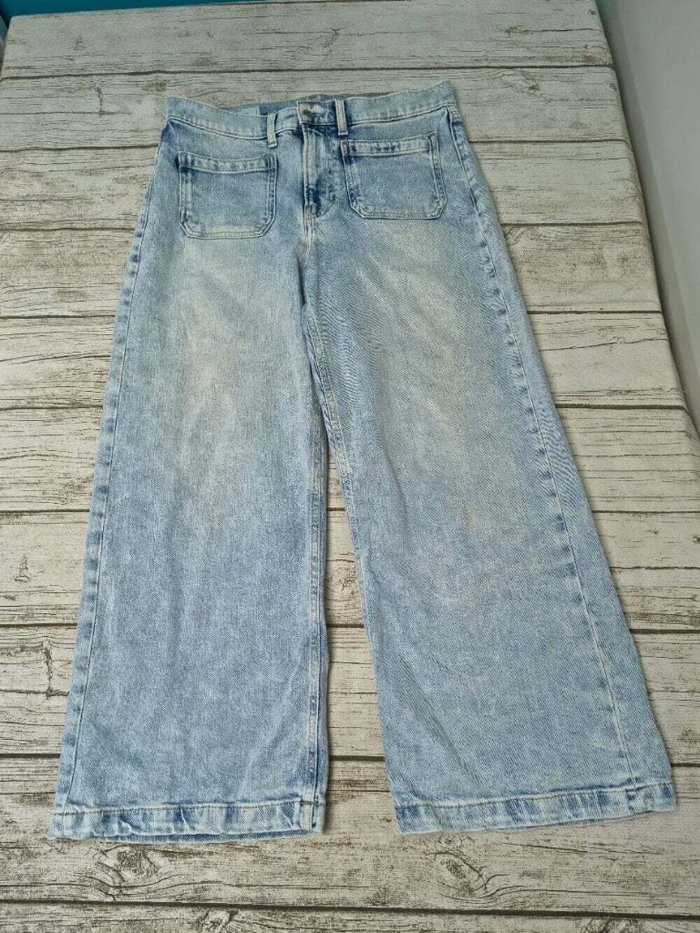 GAP High Rise Stride Ankle Light Wash Wide Leg Jeans 30 10RS